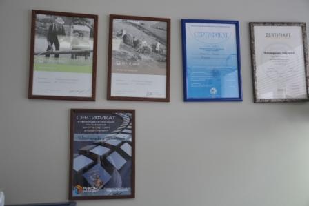 сертификаты зубных техников гомельской стоматологии Кристалл Дент